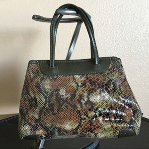 A faux snake skin bag